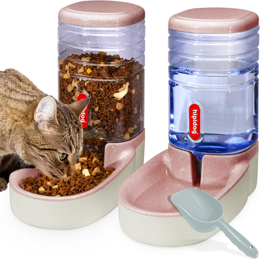 Automatic Pet Feeder Small&Medium Pets Automatic Food Feeder and Waterer Set 3.8L, Travel Supply Feeder and Water Dispenser for Dogs Cats Pets Animals